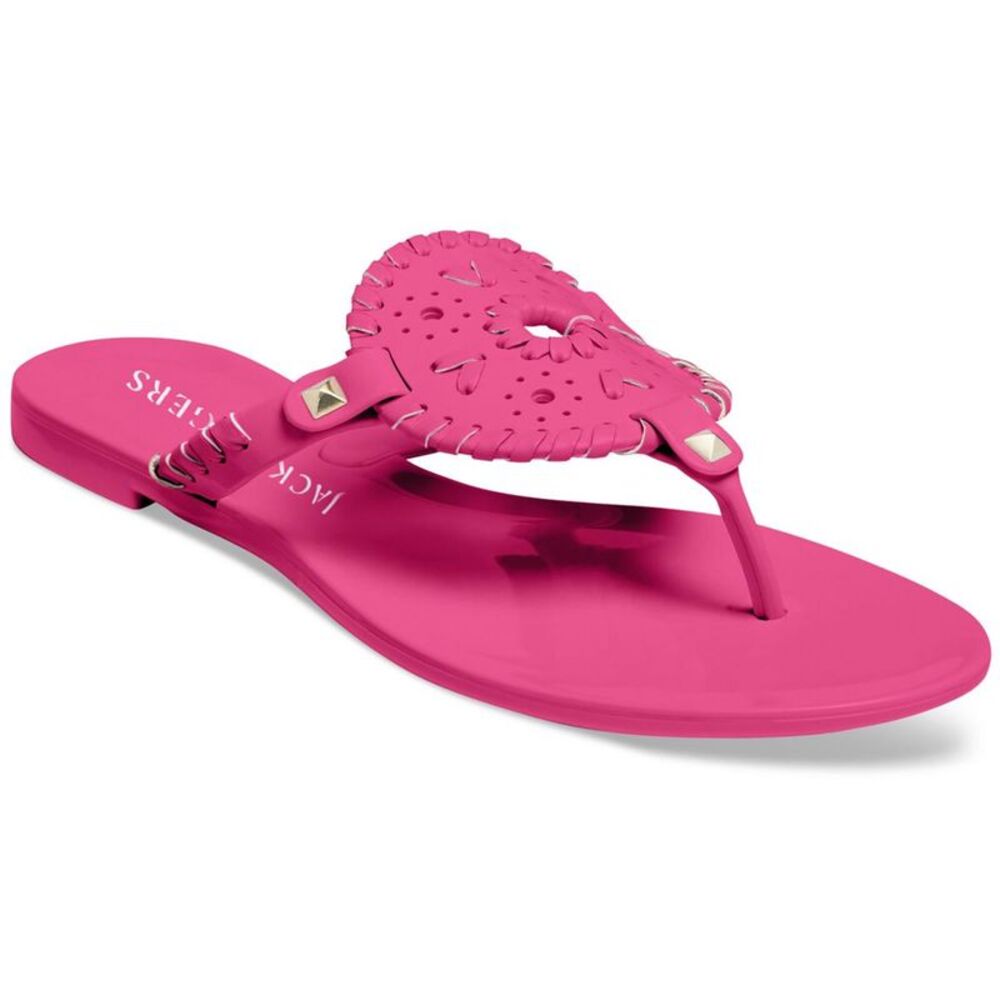 Jack Rogers Womens Georgica Pink Flip-Flops Thong Jelly Sandals Shoes NWT
